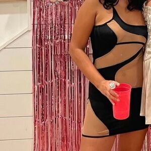 Sexy Black and sheer Women's mini dress